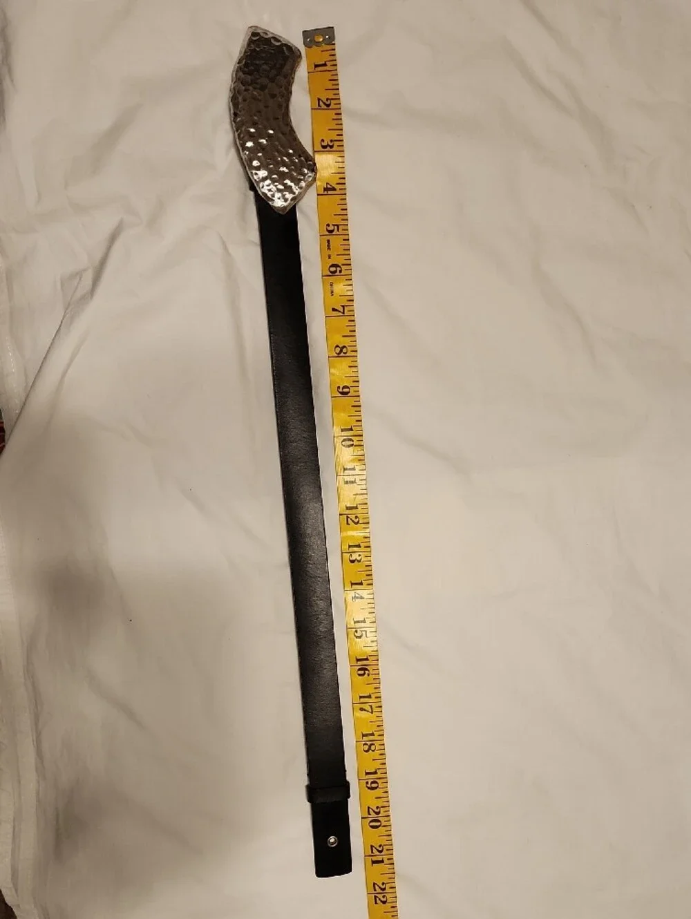 Women's Chicos Black Leather Belt with Silver Buckle